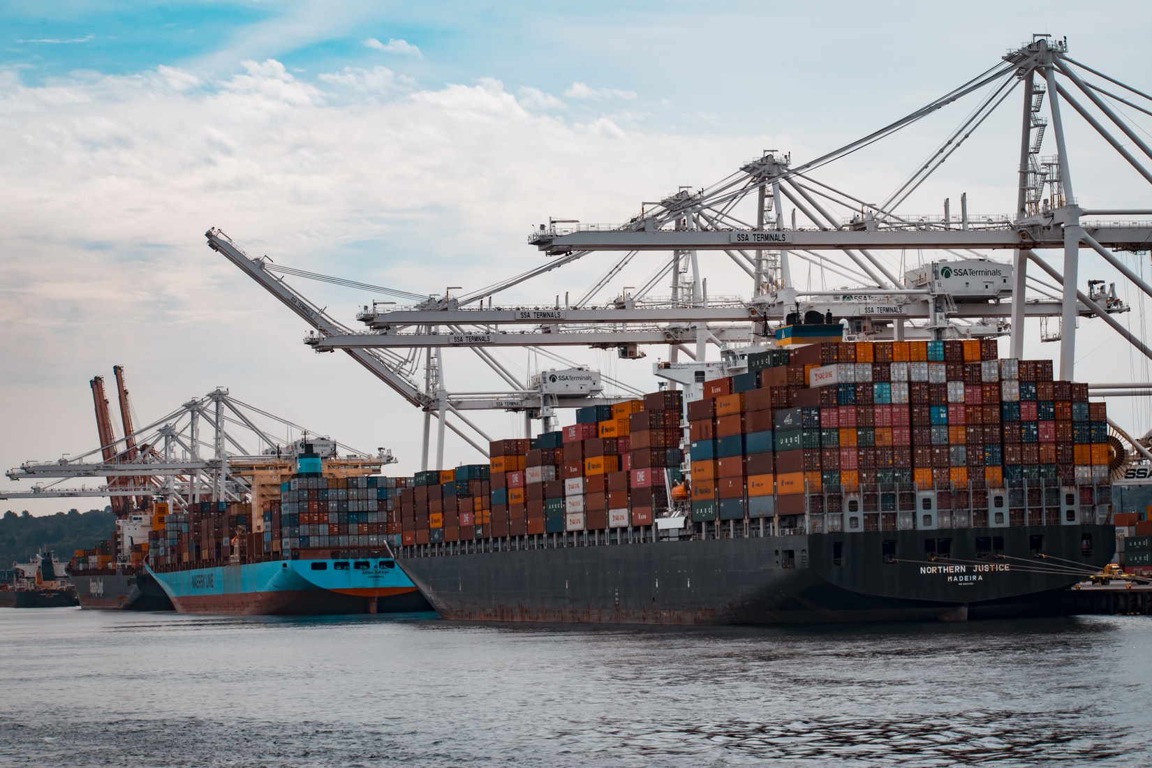 Shipping inspector checking cargo documentation and condition using a paperless mobile application