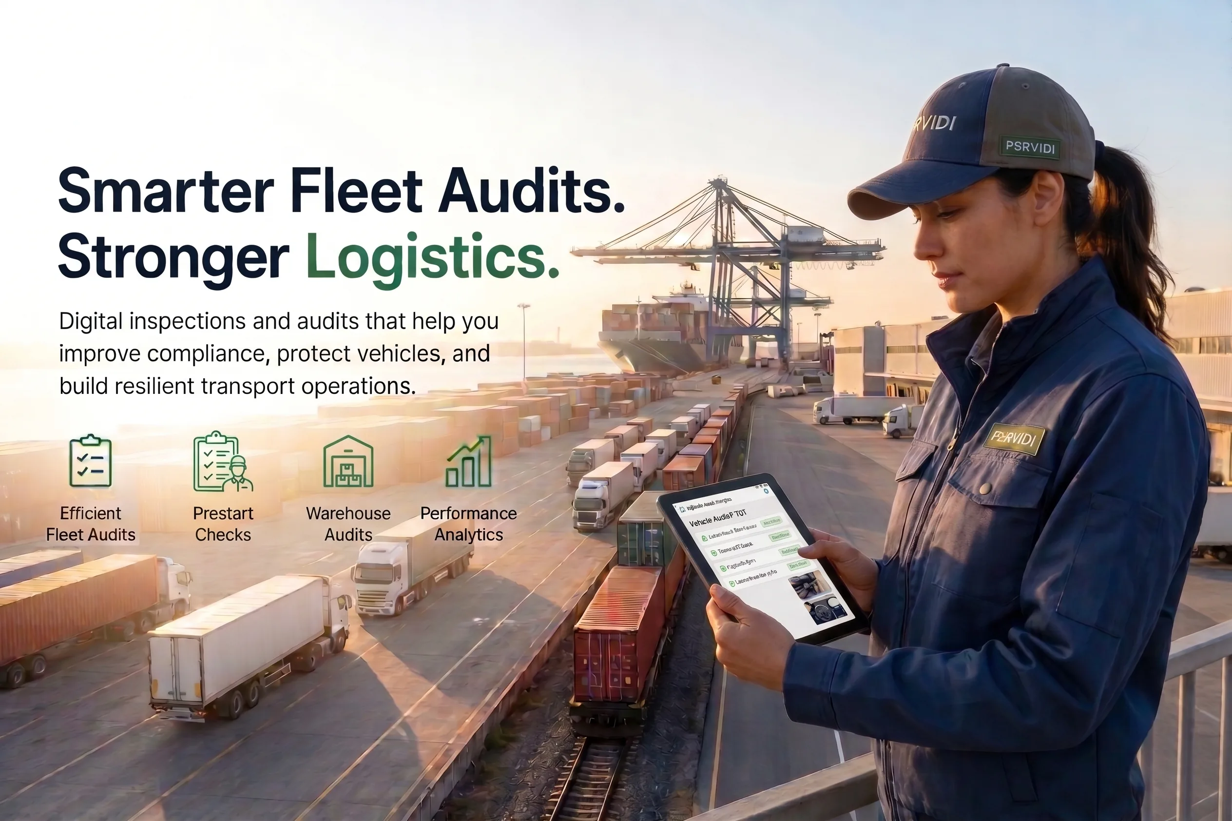 Pervidi mobile app showing a digital fleet vehicle inspection checklist